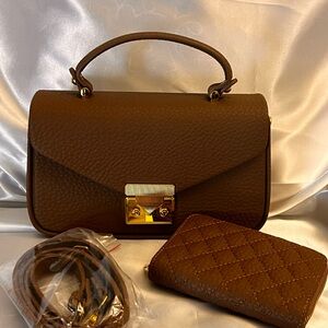 Elegant Brown Leather Handbag